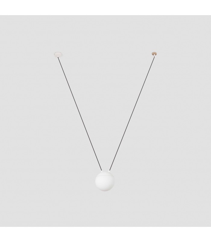 1 Light Ceiling Pendant White, Wood, E27 - 1