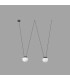 2 Light Ceiling Pendant Wood, Dark Grey, E27 - 1
