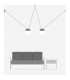 2 Light Ceiling Pendant Wood, Dark Grey, E27 - 2