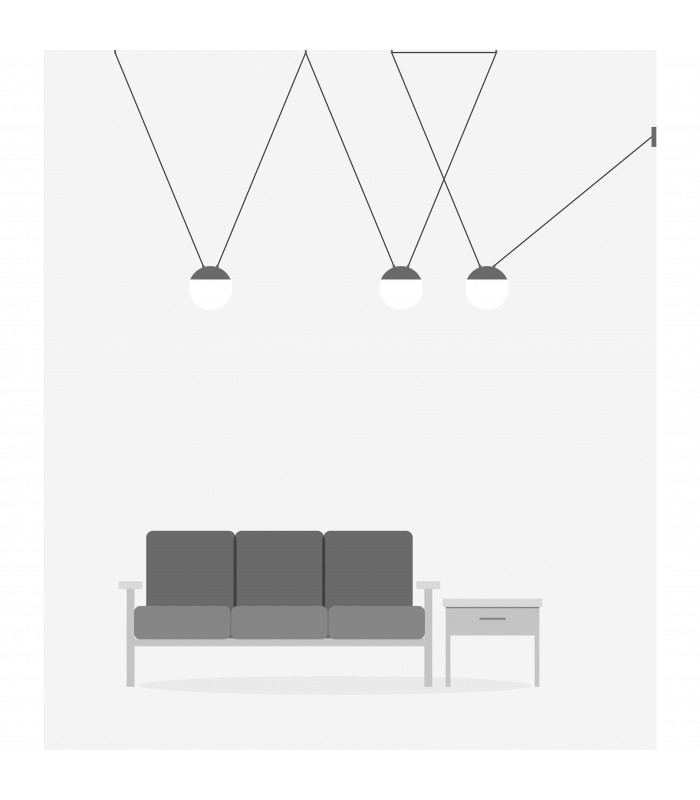 3 Light Ceiling Pendant Wood, Dark Grey, E27 - 2