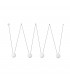4 Light Ceiling Pendant White, Wood, E27 - 1