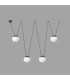 4 Light Ceiling Pendant Wood, Dark Grey, E27 - 1