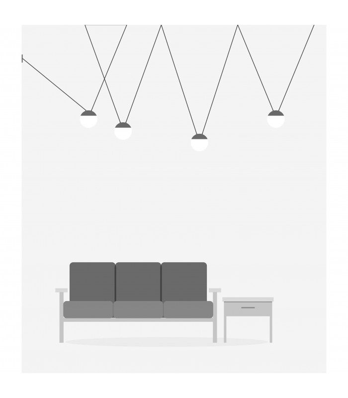 4 Light Ceiling Pendant Wood, Dark Grey, E27 - 2