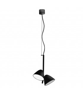 LED 2 Light Adjustable Dome Ceiling Pendant Black - 1