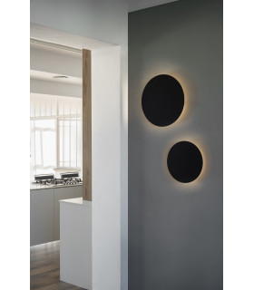 Board Led Black Round Flush Wall Lamp 8W 2700K-2