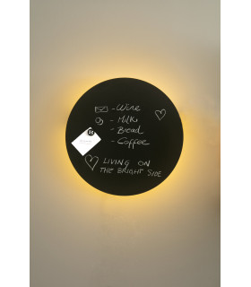 Board Led Black Round Flush Wall Lamp 12W 2700K-2