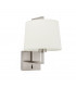 Frame Matt Nickel Beige Shade Wall Lamp