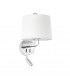 Montreal Chrome White Shade Wall Lamp With Reading Light