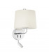 Montreal Chrome Beige Shade Wall Lamp With Reading Light