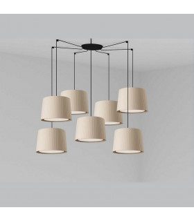 Samba Black Beige Pendant Suspension Pendant Lamp 7 Light