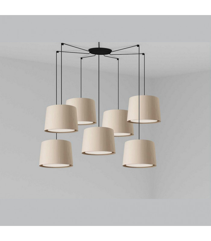 Samba Black Beige Pendant Suspension Pendant Lamp 7 Light