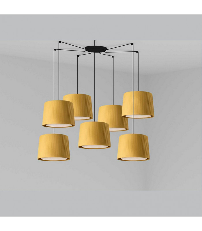 Samba Black Yellow Pendant Suspension Pendant Lamp 7 Light