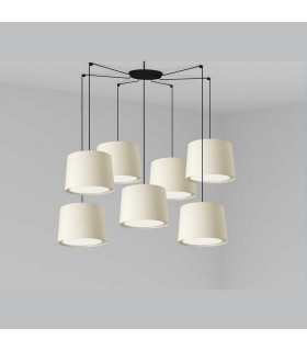 Conga White Pendant Suspension Pendant Lamp 7 Light