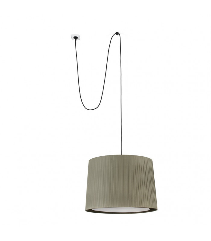 Samba Black Green Cylindrical Pendant Lamp With Plug