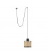 Mambo Black Rattan Cylindrical Pendant Lamp Ø210 With Plug