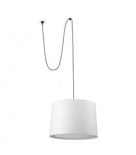 Conga White Cylindrical Pendant Lamp With Plug