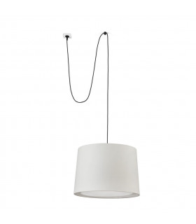 Conga Beige Cylindrical Pendant Lamp With Plug
