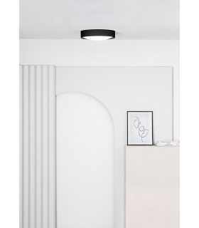Vuk Led Matt Black Flush Ceiling Lamp IP44-2