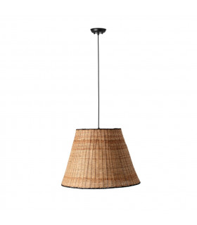 Sumba Black Rattan Dome Pendant Lamp 3000K-1