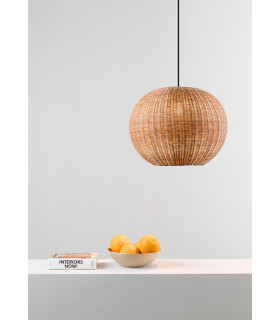 Haka Black Rattan Globe Pendant Lamp 30cm 2700K-2