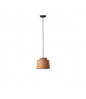 Saipan Black Rattan Dome Pendant Lamp 2700K-1