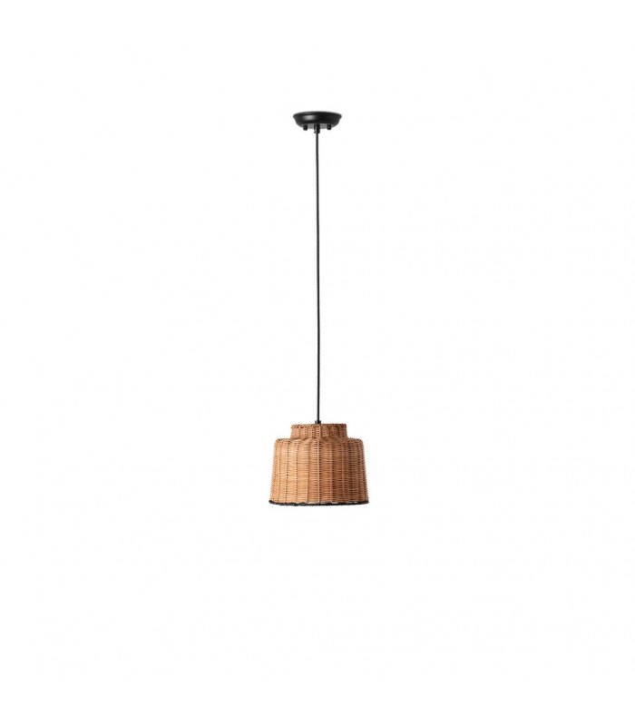 Saipan Black Rattan Dome Pendant Lamp 2700K-1