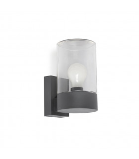 Kila Dark Grey Wall Lantern Lamp Transparent 2700K IP65-1