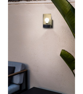 Kila Dark Grey Wall Lantern Lamp Transparent 2700K IP65-2