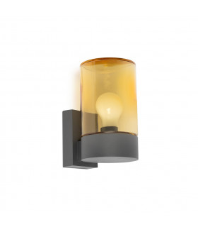 Kila Dark Grey Wall Lantern Lamp Amber 2700K IP65-1