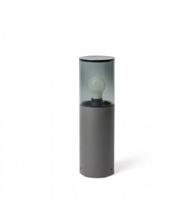 Kila Dark Grey Beacon Pedestal Lamp 40cm Smoked IP65-1