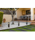 Kila Dark Grey Beacon Pedestal Lamp 40cm Smoked IP65-2
