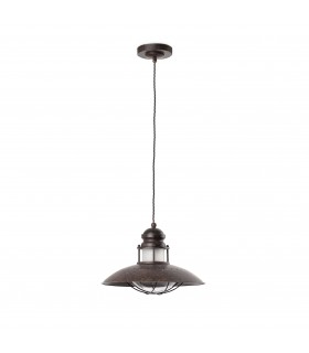 1 Light Dome Ceiling Pendant Brown, E27 - 1