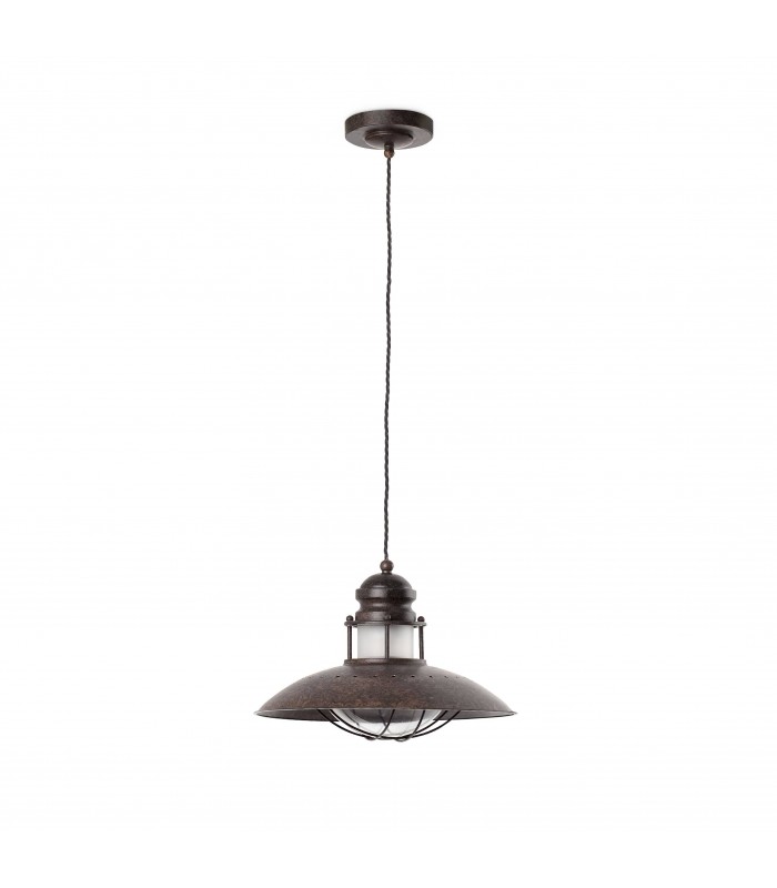 1 Light Dome Ceiling Pendant Brown, E27 - 1
