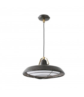 LED 1 Light Outdoor Dome Ceiling Pendant Light Old Brown IP44 - 1