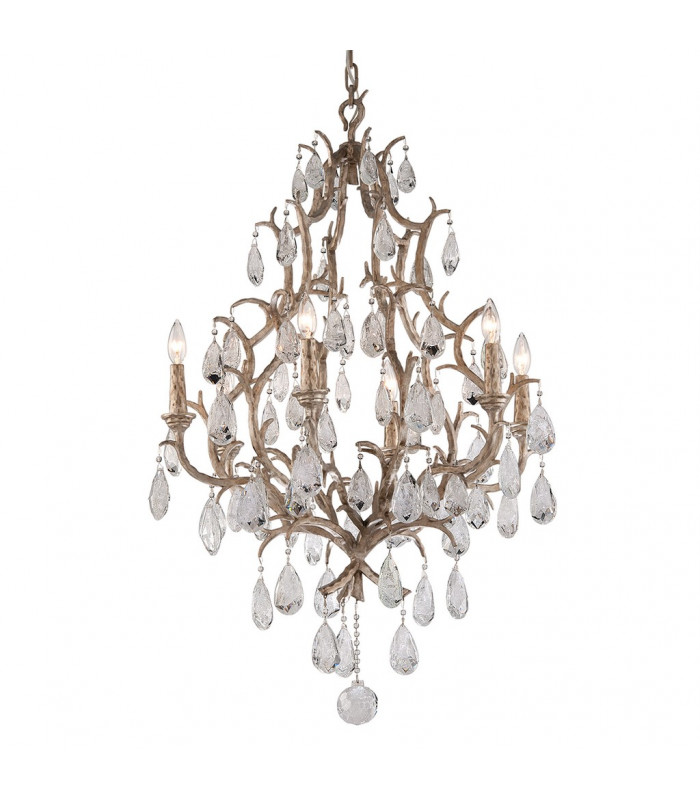 Amadeus 6 Light Chandelier Vienna Bronze Glass
