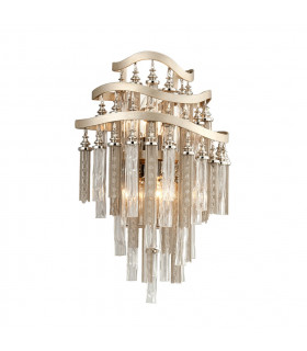 Chimera 2 Light Wall Sconce Silver Leaf Glass