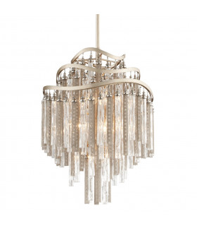 Chimera 7 Light Pendant Silver Leaf Glass
