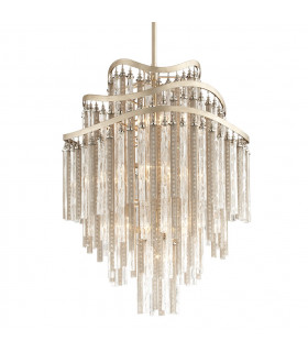 Chimera 10 Light Chandelier Silver Leaf Glass