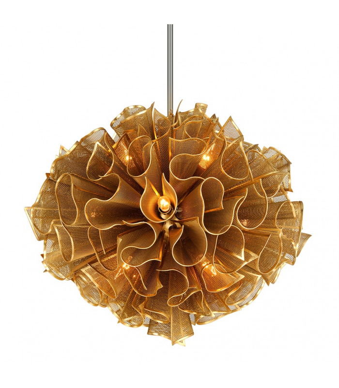 Pulse 12 Light Pendant Gold Leaf