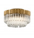Charisma 3 Light Semi Flush Gold Leaf Polished Stainless Crystal