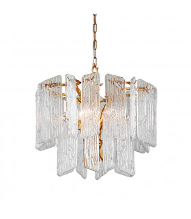 Piemonte 4 Light Chandelier Royal Gold Glass