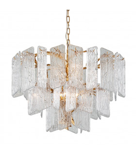 Piemonte 8 Light Chandelier Royal Gold Glass