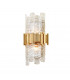 Ciro 2 Light Wall Sconce ANTIQUE Leaf Stainless Glass