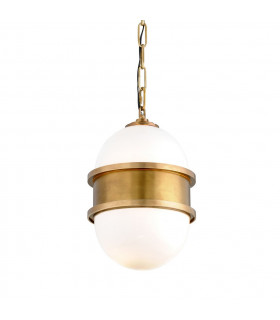 Broomley 1 Light Pendant Vintage Brass Glass