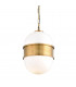 Broomley 2 Light Pendant Vintage Brass Glass