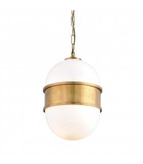 Broomley 2 Light Pendant Vintage Brass Glass