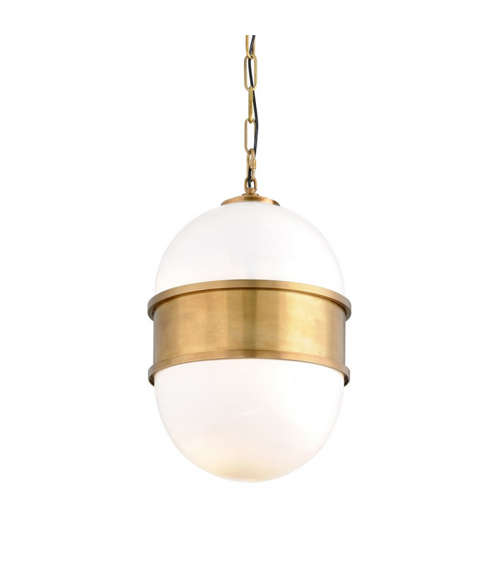 Broomley 2 Light Pendant Vintage Brass Glass