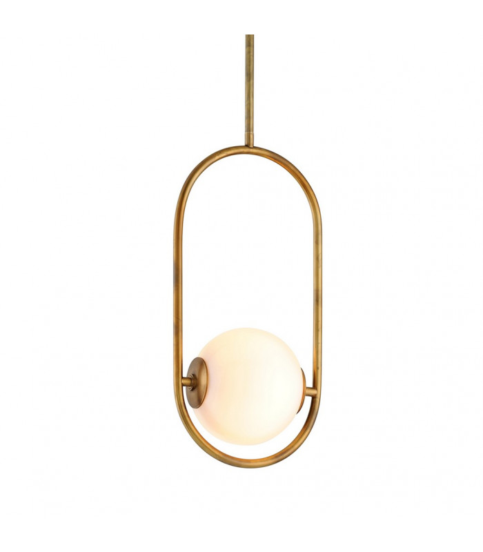Everley 1 Light Pendant Vintage Brass Glass