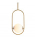 Everley 1 Light Pendant Vintage Brass Glass
