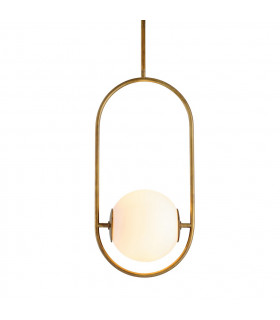 Everley 1 Light Pendant Vintage Brass Glass